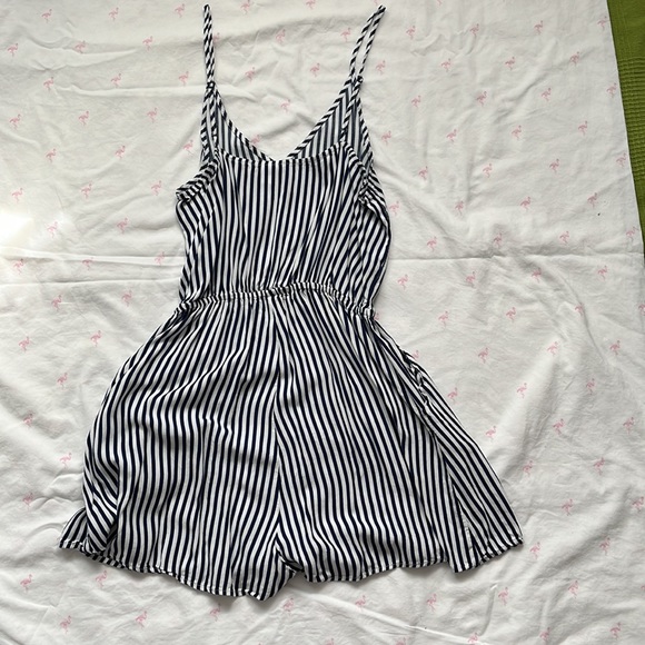 Blue and White Stripped Romper - Picture 3 of 3